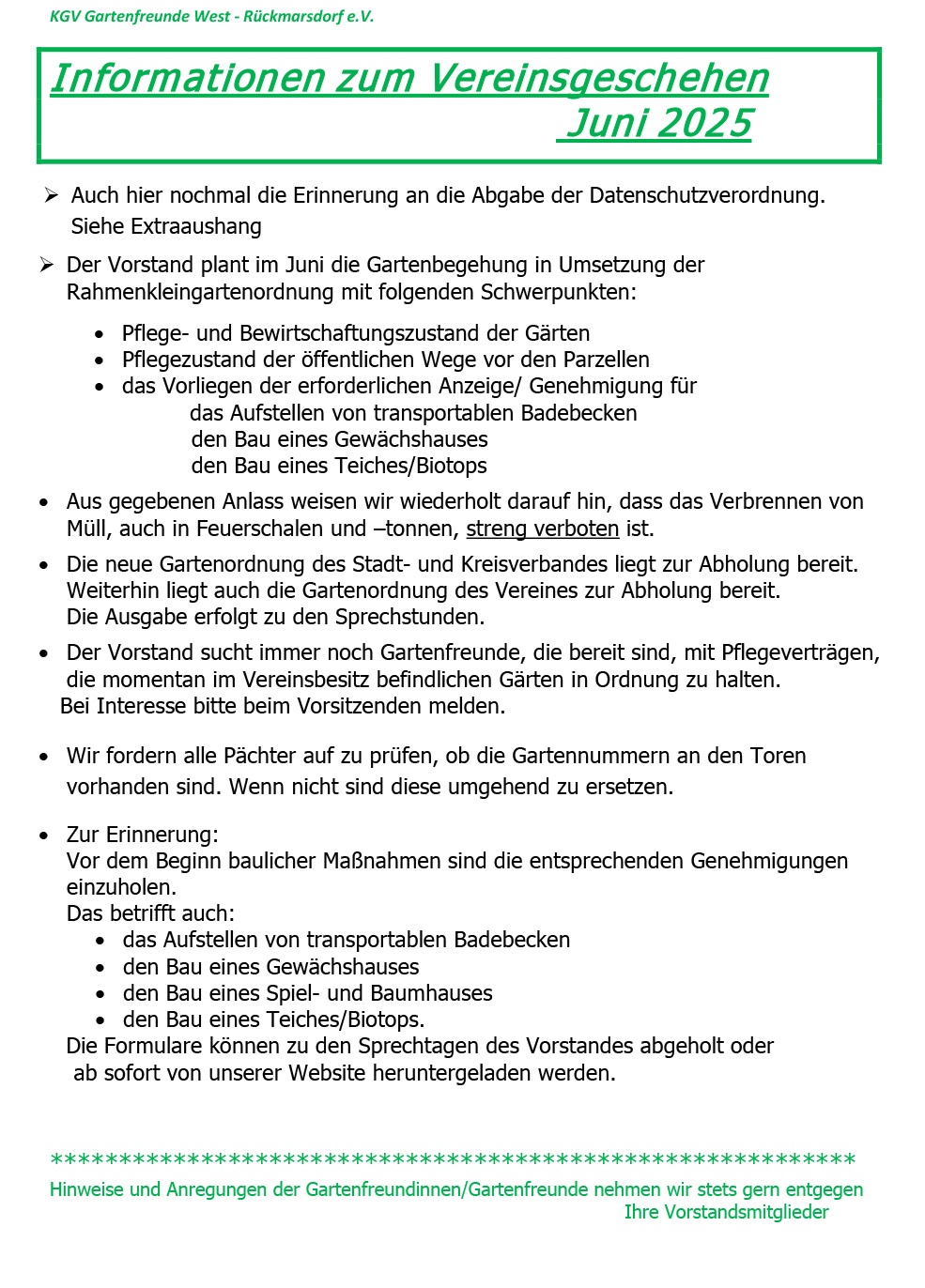 Infoblatt Juni 2025